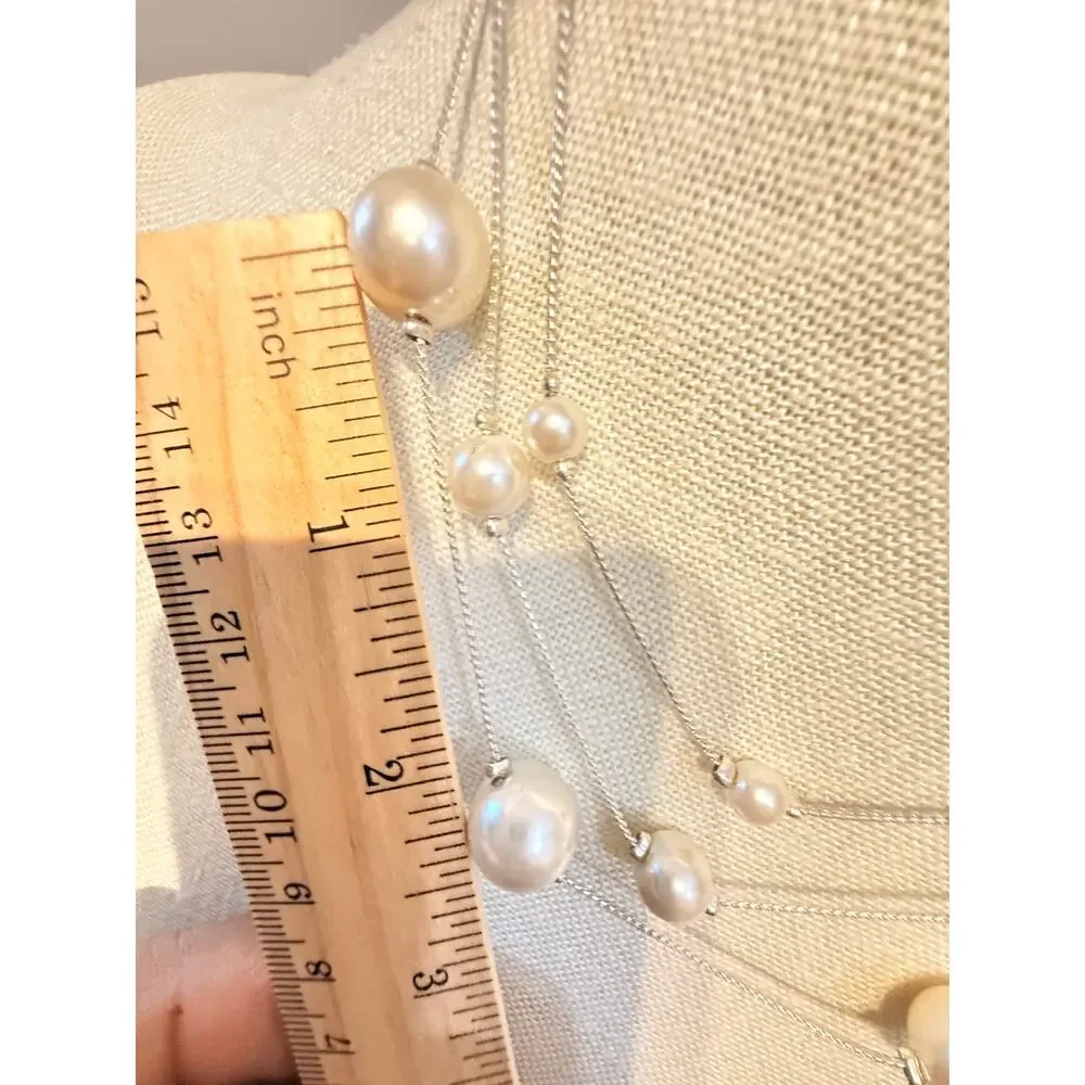 Vintage RMN Multi Strand Faux Pearl Statement Necklace